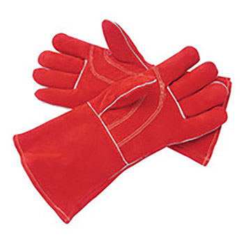 Radnor Large Red 14" Premium Side Split Cowhide Cotton-Foam Lined Insulated Welders Gloves With Double Reinforced, Wing Thumb