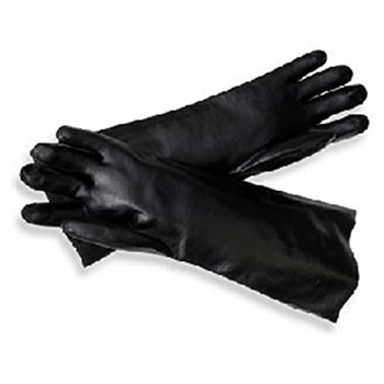 Radnor 64057808 Large Black Elbow Length Economy PVC Glove Fully Coated With Smooth Finish Palm