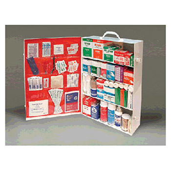 Radnor 64058001 Four-Shelf 50 Person Durable Metal Industrial First Aid Cabinet