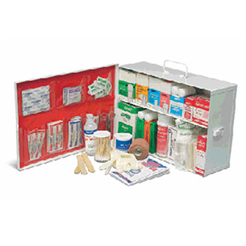 Radnor 64058006 Two-Shelf 10 Person Durable Metal Mobile Utility First Aid Kit