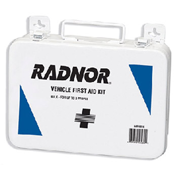 Radnor 64058030 3 Person Vehicle First Aid Kit In Metal Case