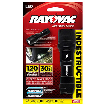 Rayovac DIY3AAA-B 120 Lumen 3AAA LED Virtually Indestructible Flashligh
