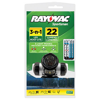 Rayovac SPHLTLED-B LED 3-in-1 Night Vision Close Vision and 22 Lumen 1AAA Headlight