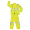 Radnor RCR5182LRiver City Garments Large Fluorescent Lime Luminator .4000 mm Polyester And Polyurethane Flame Resistant 2 Piece Rain Suit With 3M Reflective Stripe