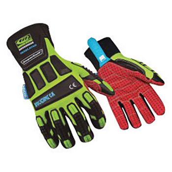 Ringers Gloves Size 8 Hi-Viz Green And Black Roughneck InsuLoc Insulated Cold Weather Gloves With SuperCuff Cuff, Extended Neoprene Wrist Closure, Insuloc Grip On Palm And Fingers, Nylon Back And Waterproof Barrier