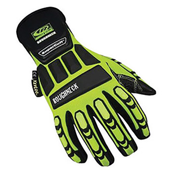 Ringers Small Hi-Viz Yellow And Black Roughneck KevLok Full Finger Impact Resistant Mechanics Gloves With Neoprene Wrist, TPR On Top And SuperCuff Technology