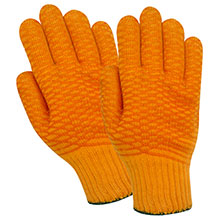 Red Steer Gloves Orange cotton synthetic blend Cotton Chore Knit 1145