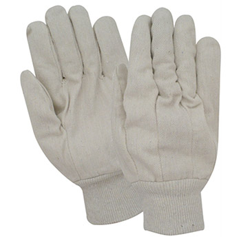 Red Steer 20016-L Standard 8 oz Cotton Canvas Gloves, Clute Back, Snug-Fit Knit Wrist, Per Dz