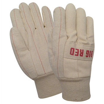 Red Steer 27000KS-L Big Red heavy double layer 22 oz white flannel palm Men's Cotton-Chore-Knit Gloves