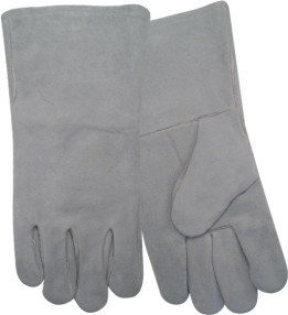 Red Steer 6707-L Pearl Split Cowhide Standard Grade, Wing Thumb, Continuous One-Piece Back, Fullu Lined, Welted in Vulnerable Seams, Men's Welding Gloves, Per Dz