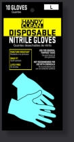 Red Steer 719-10 Poly Bag 10 Pack Blue Nitrile Disposable Gloves, Men's Unsupported Coated, Per Pack