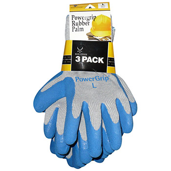Red Steer A300RP PowerGrip Blue Rubber Palm 3-PACK with Insert Card and UPC, Per Pack