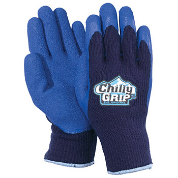 Red Steer A311 Chilly Grip Blue Heavy Duty Textured Rubber Palm, Navy Acrylic Thermal Knit Liner, Per Dz