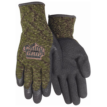 Red Steer A313 Chilly Grip Camo, Black Heavy Duty Textured Rubber Palm, Camouflage Acrylic Thermal Knot Liner, Per Dz