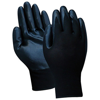Red Steer Gloves Black nitrile palm Knit Dipped Gloves A369B