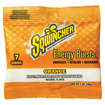 Sqwincher SQW010370-OR 1 Ounce Orange Electrolyte Chews - Yields 143 Ounces