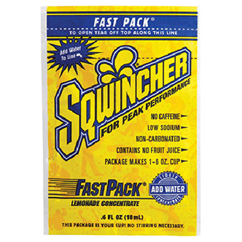 Sqwincher 015303-LA .6 Ounce Fast Pack Liquid Concentrate Lemonade Electrolyte Drink - Yields 6 Ounces (50 Single Servin