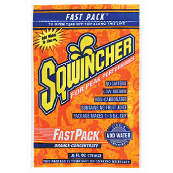 Sqwincher 015304-OR .6 Ounce Fast Pack Liquid Concentrate Orange Electrolyte Drink - Yields 6 Ounces (50 Single Serving