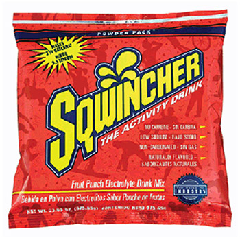 Sqwincher 016042-FP 23.83 Ounce Instant Powder Pack Fruit Punch Electrolyte Drink - Yields 2 1/2 Gallons (32 Packets Per)
