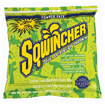 Sqwincher 016043-LL 23.83 Ounce Instant Powder Pack Lemon Lime Electrolyte Drink - Yields 2 1/2 Gallons (32 Packets Per)