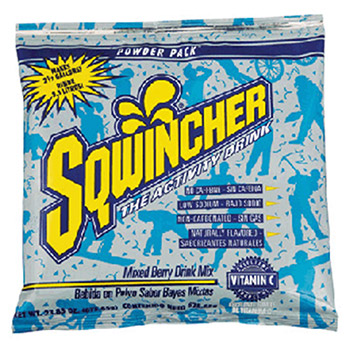 Sqwincher 016048-MB 23.83 Ounce Instant Powder Pack Mixed Berry Electrolyte Drink - Yields 2 1/2 Gallons (32 Packets Per)