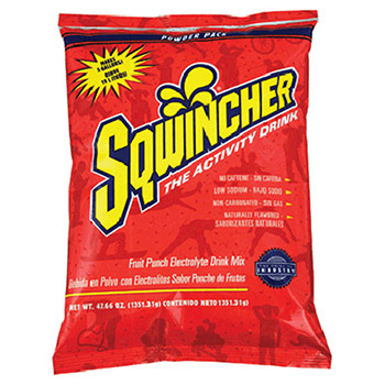 Sqwincher 016405-FP 47.66 Ounce Instant Powder Pack Fruit Punch Electrolyte Drink - Yields 5 Gallons (16 Each Per Case)