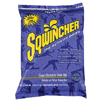 Sqwincher 016406-GR 47.66 Ounce Instant Powder Pack Grape Electrolyte Drink - Yields 5 Gallons (16 Each Per Case)