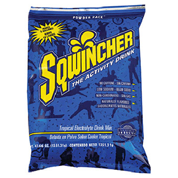 Sqwincher 016409-TC 47.66 Ounce Instant Powder Pack Tropical Cooler Electrolyte Drink - Yields 5 Gallons (16 Each Per Case)
