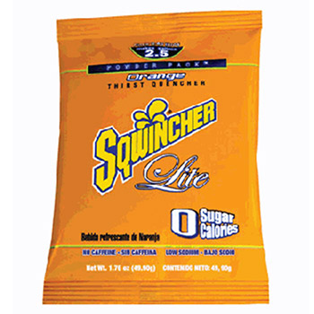Sqwincher 016801-OR 1.76 Ounce Instant Powder Pack Orange Lite Electrolyte Drink - Yields 2 1/2 Gallons (24 Packets Per)