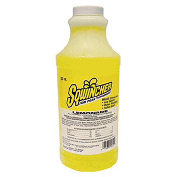Sqwincher 020223-LA 32 Ounce Liquid Concentrate Lemonade Electrolyte Drink - Yields 2 1/2 Gallons (12 Each Per Case)