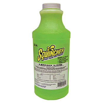 Sqwincher 020224-LL 32 Ounce Liquid Concentrate Lemon Lime Electrolyte Drink - Yields 2 1/2 Gallons (12 Each Per Case)