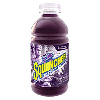 Sqwincher 030902-GR 12 Ounce Wide Mouth Ready To Drink Bottle Gridiron Grape Electrolyte Drink (24 Each Per Case)