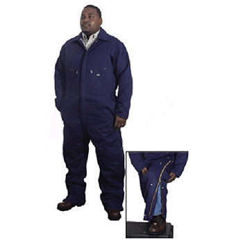 Stanco FRI681NBM Safety Products Medium Navy 9 Ounce Indura Proban Cotton Flame Retardant Deluxe Style Coverall Small With 2-
