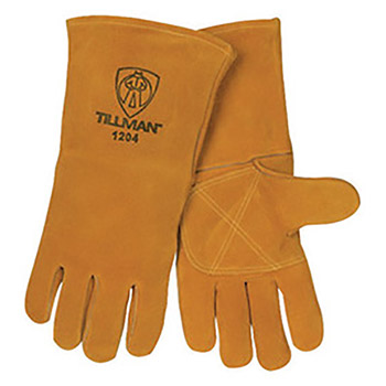 Tillman Large 14" Bourbon Brown Side Split Cowhide Cotton-Foam Lined Premium Grade Stick Welders Gloves With Double Reinforced Thumb And Welted Finger (Carded)