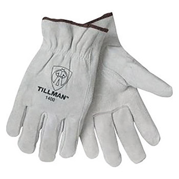 Tillman Large Pearl Economy Shoulder Split Cowhide Unlined Gunn Cut Drivers Gloves With Keystone Thumb (Bulk)