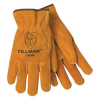 Tillman Large Russet Economy Shoulder Split Cowhide Unlined Gunn Cut Drivers Gloves With Keystone Thumb
