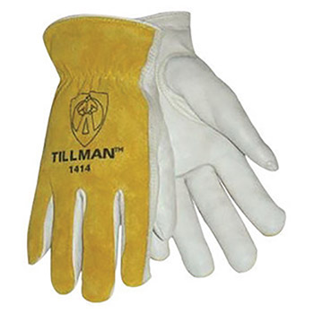 Tillman 2X Pearl And Bourbon Standard Top Grain Cowhide Unlined Gunn Cut Drivers Gloves With Keystone Thumb And Shirred Cuff