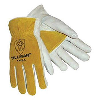 Tillman Large Pearl And Bourbon Premium Top Grain Cowhide Unlined Drivers Gloves With Keystone Thumb