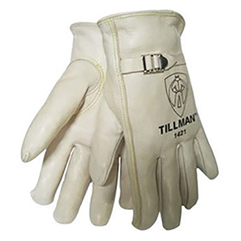 Tillman Small Pearl Premium Cowhide Unlined Gunn Cut Drivers Gloves With Straight Thumb And Rolled Cuff