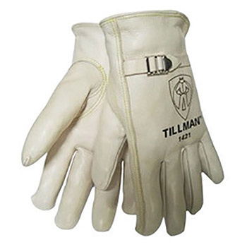 Tillman X-Large Pearl Premium Cowhide Unlined Gunn Cut Drivers Gloves With Straight Thumb And Rolled Cuff