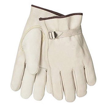 Tillman Large Pearl Standard B Grade Top Grain Cowhide Unlined Gunn Cut Drivers Gloves With Keystone Thumb