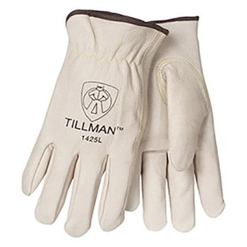 Tillman Medium Pearl Premium Top Grain Cowhide Fleece Lined Cold Weather Gloves With Keystone Thumb And Double Stitched Forefinger