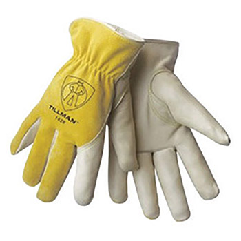 Tillman X-Large White Top Grain Cowhide Cotton Lined Import Drivers Gloves With Keystone Thumb And Elastic Cuff (Carded)