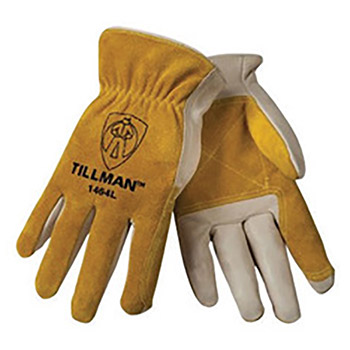 Tillman Large Brown Standard Top Grain Cowhide Kevlar Drivers Gloves With Keystone Thumb And Elastic Cuff