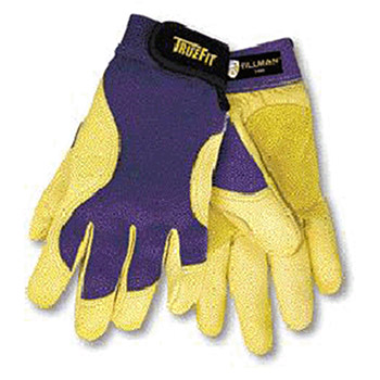 Tillman 1480L Large Blue And Gold TrueFit Premium Full Finger Top Grain Deerskin And Spandex Mechanics Gloves With