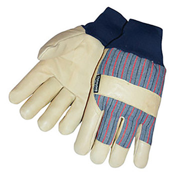 Tillman TIL1567 Large White Premium Top Grain Pigskin Thinsulate Lined Cold Weather Gloves With Wing Thumb, Knit Wrist, Canvas Back And Pigskin Knuckle Strap