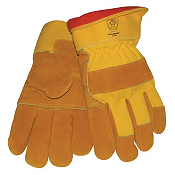 Tillman Large Brown Split Cowhide Cotton And Foam Lined Cold Weather Work Gloves With Wing Thumb, Safety Cuff, Patch Palm And Canvas Back