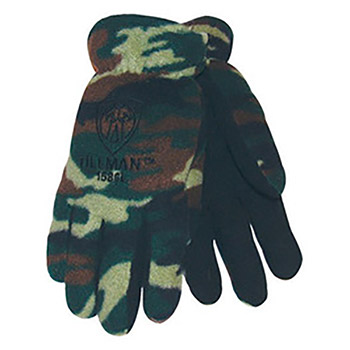 Tillman Large Camouflage Polar Fleece ColdBlock Cotton-Polyester Lined Cold Weather Gloves With Elastic Cuff And Blue Cowhide Split Palm