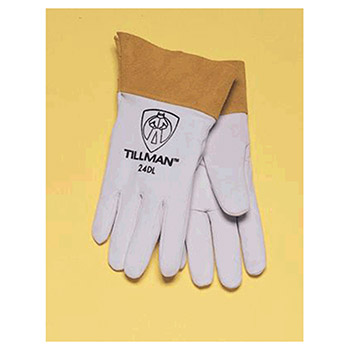 Tillman 24DS Small Pearl Gray Kidskin Premium Grade TIG Welders Glove With Kevlar Stitching Straight Thumb And 2"