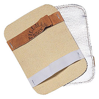 Tillman 5 1-2" X 7 1-2" Silver And Tan Aluminized Rayon  Goldengard Heat Resistant Backhand Pad (Carded)